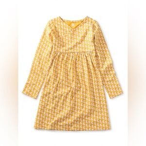 Tea Collection Yellow Knit Dress with White Bunny Print